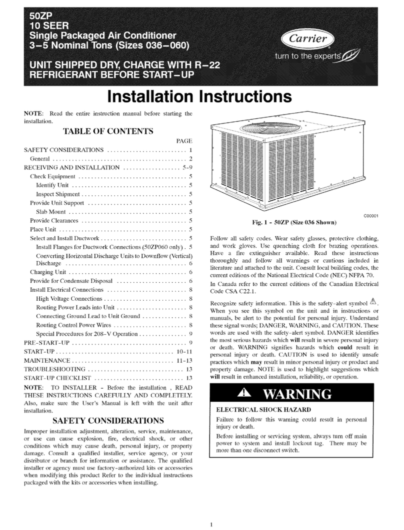 Carrier 50ZP036300 User manual