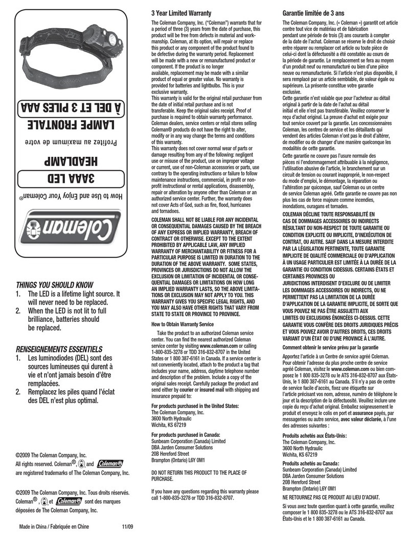 Coleman 4343-704 manual