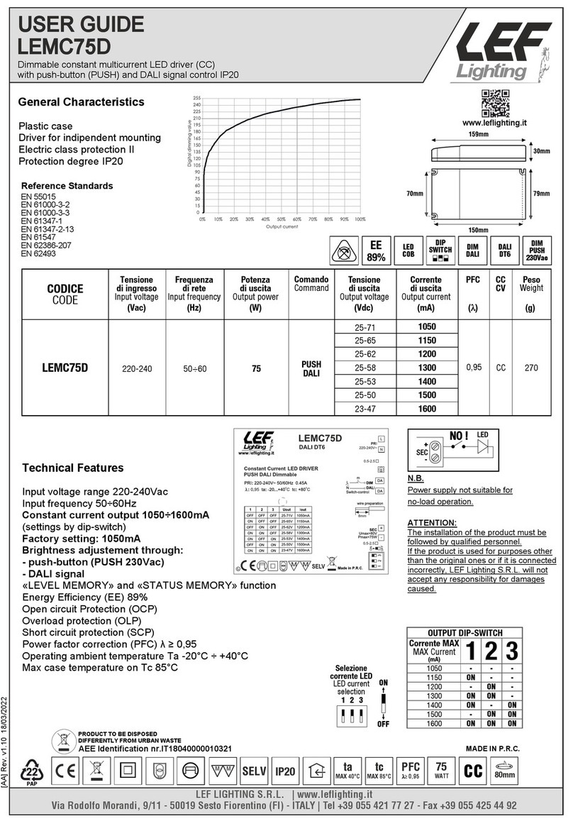 LEF LIGHTING LEMC75D user guide