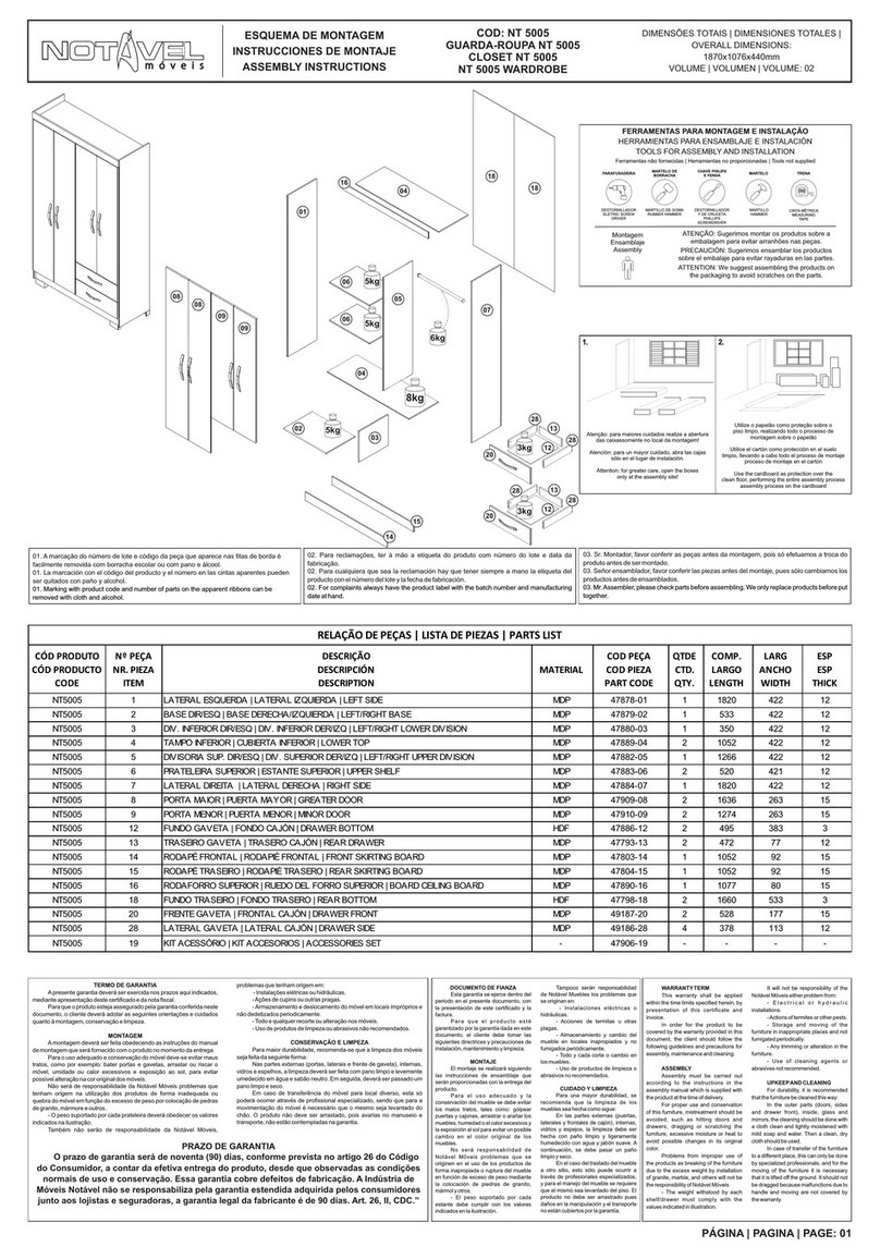 Notável Móveis NT 5005 Assembly instructions