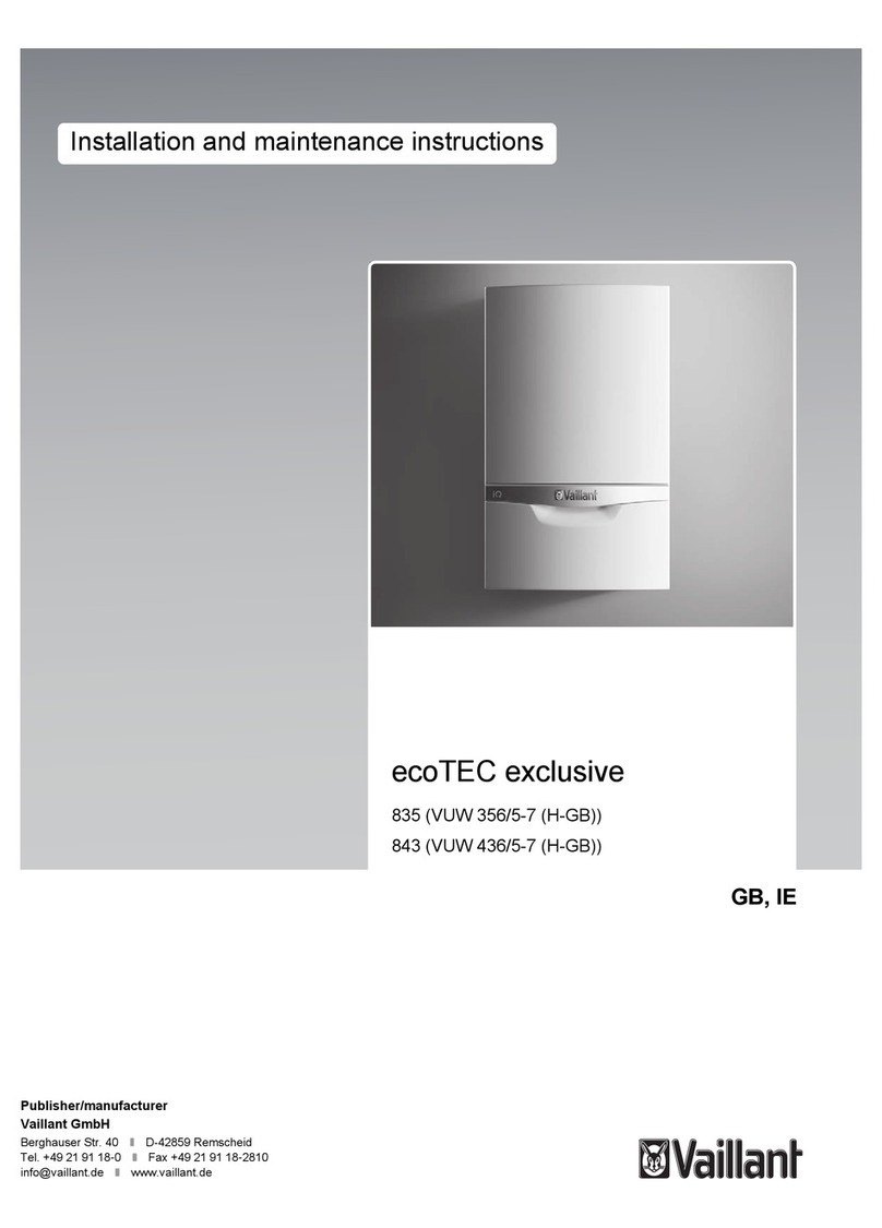 Vaillant ecoTEC exclusive 843 Installation and maintenance instructions