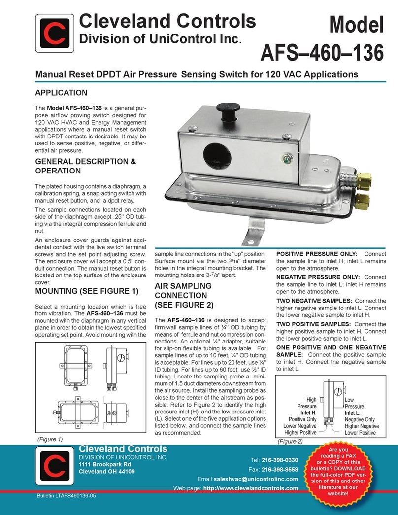 UniControl Cleveland Controls AFS-460 136 User manual