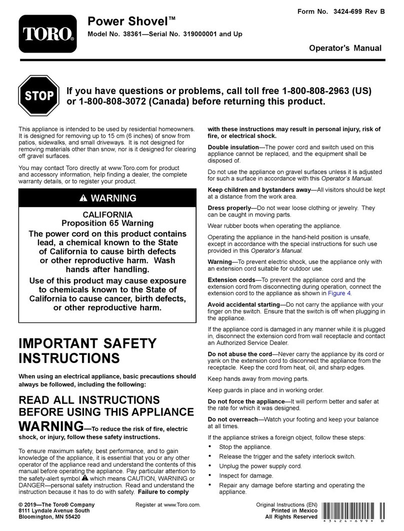 Toro Power Shovel 38361 User manual