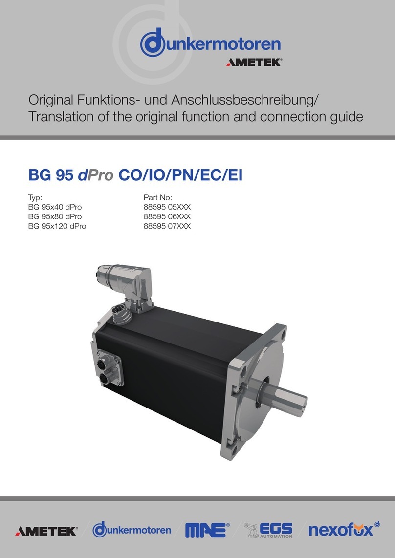 Ametek dunkermotoren BG 95x40 dPro CO Translation of the original function and connection guide