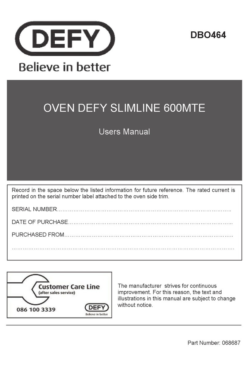 Defy Slimline 600MTE DBO464 User manual Defy Slimline 600MTE DBO464 User manual