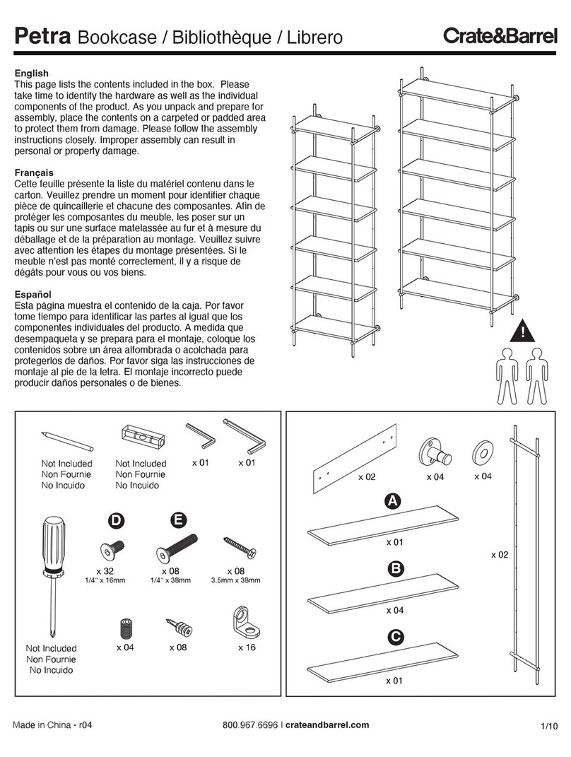 Crate&Barrel Petra Bookcase User manual