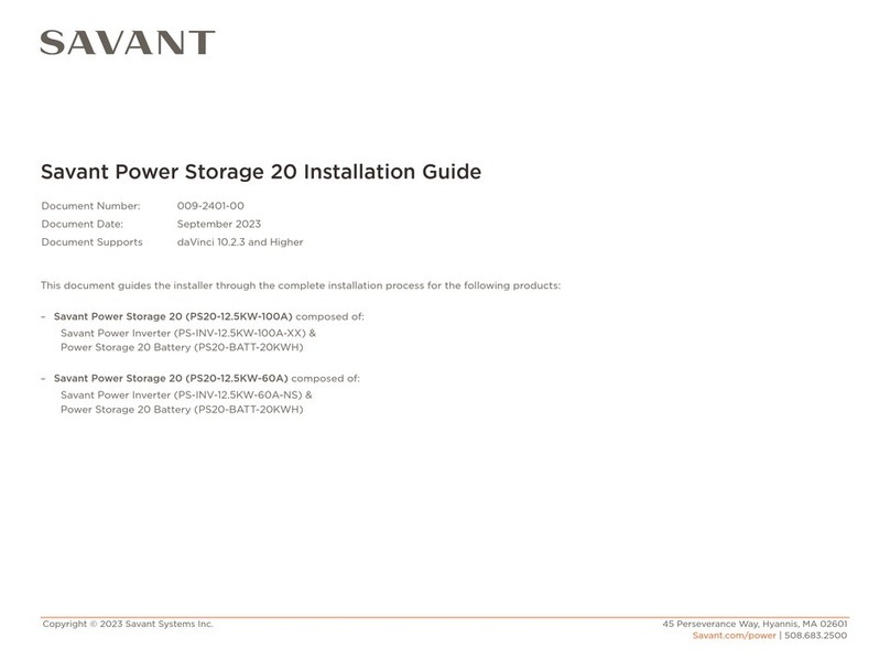 Savant Power Storage 20 installation guide Savant Power Storage 20 installation guide