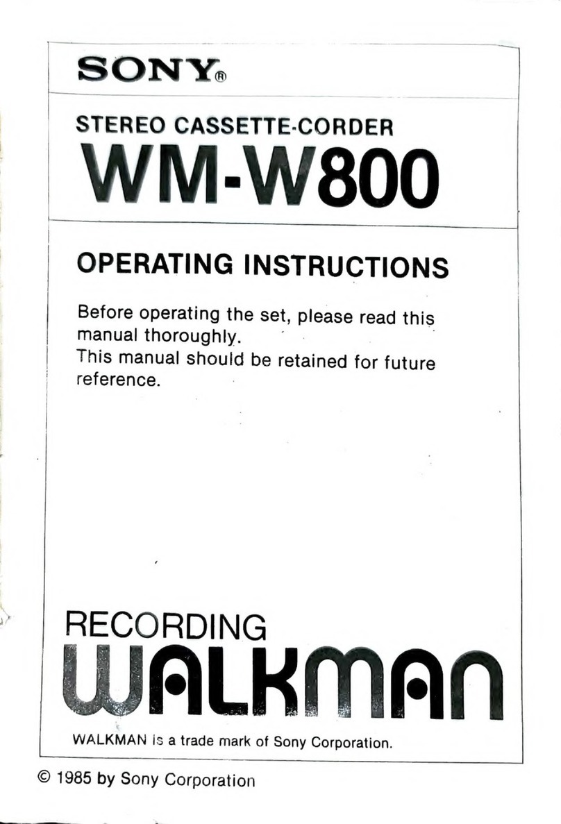 Sony WM-W800 operating instructions