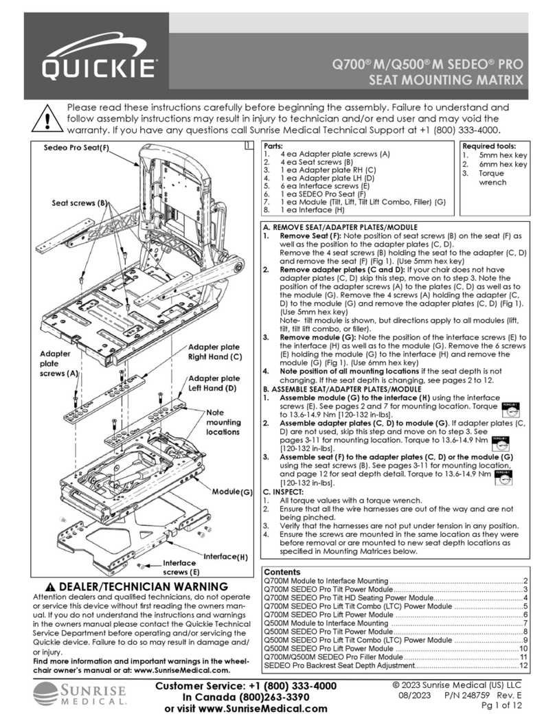 Sunrise Medical Quickie Q700 M SEDEO PRO instruction manual Sunrise Medical Quickie Q700 M SEDEO PRO instruction manual