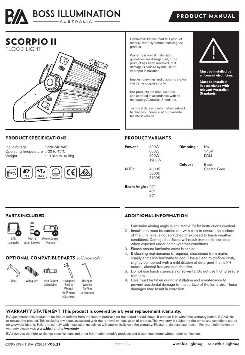BOSS ILLUMINATION SCORPIO II product manual