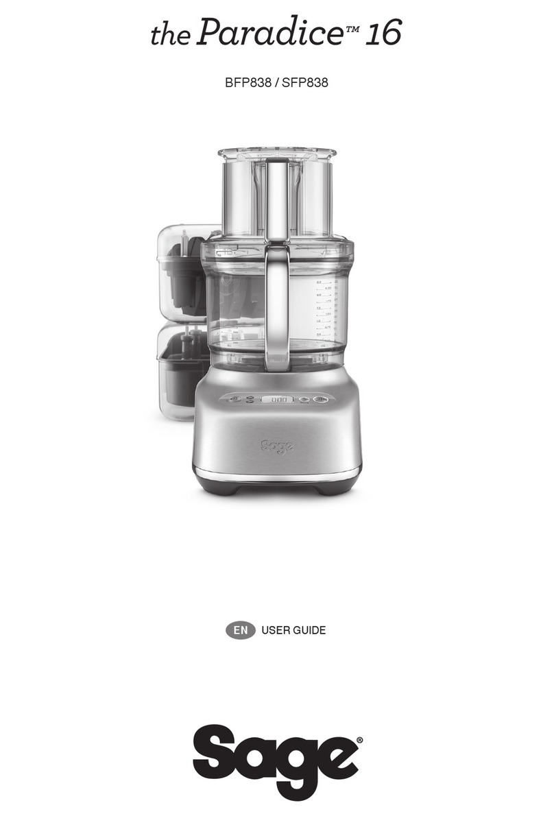 Sage the Paradice 16 BFP838 user guide