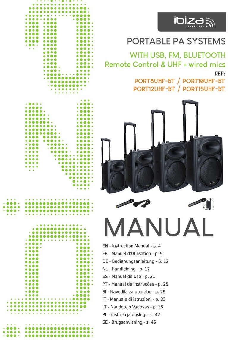 Ibiza sound PORT8UHF-BT User manual