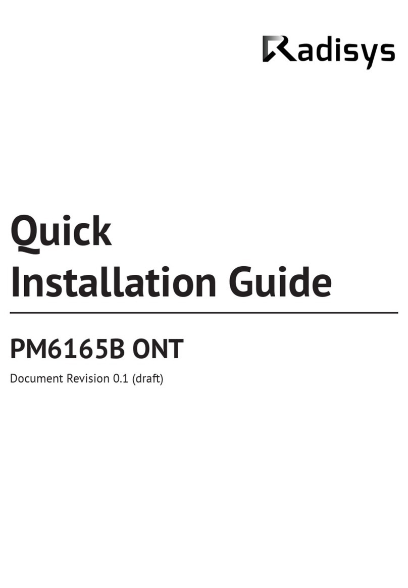 RadiSys PM6165B ONT Quick installation guide