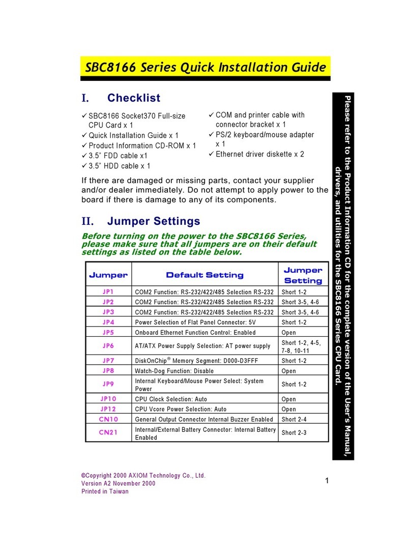 AXIOMTEK SBC8166 User manual