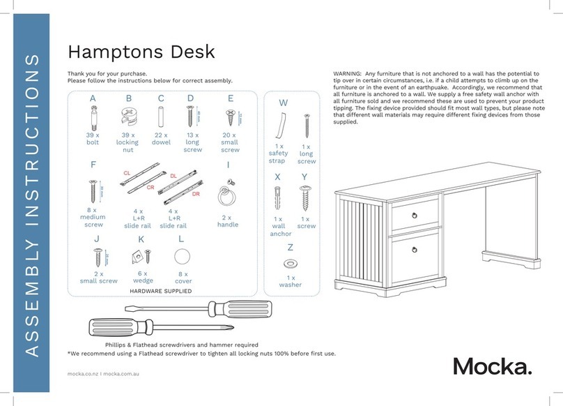 Mocka Hamptons Desk User manual Mocka Hamptons Desk User manual