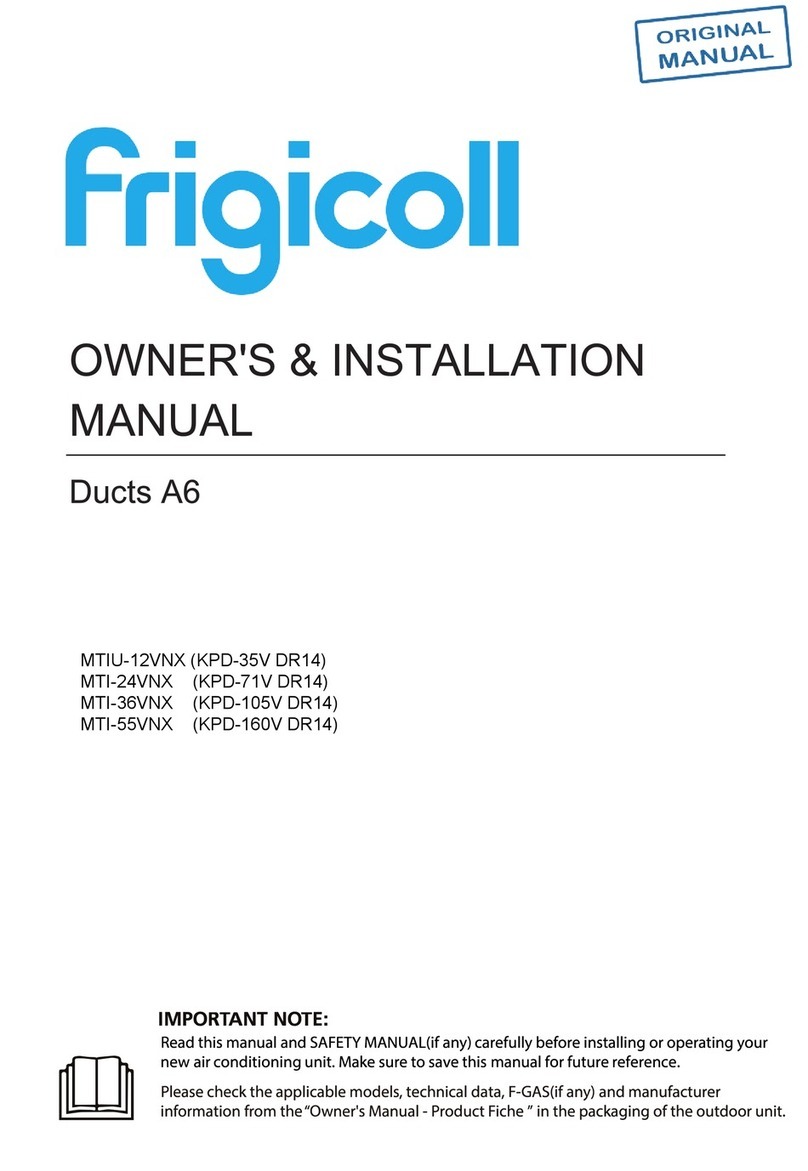 Frigicoll MTIU-12VNX Owners & installation manual