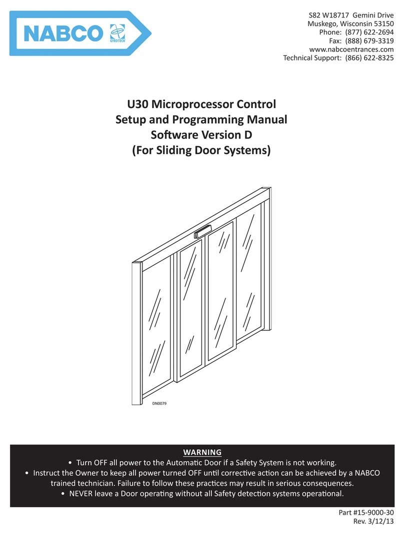 Nabco U30 COMPLETE SETUP AND PROGRAMMING MANUAL