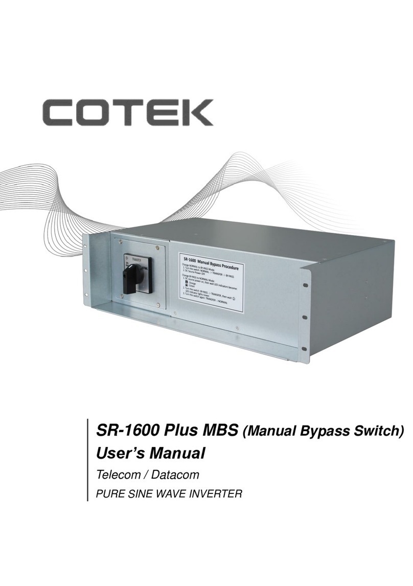 Cotek SR-1600 Plus MBS user manual