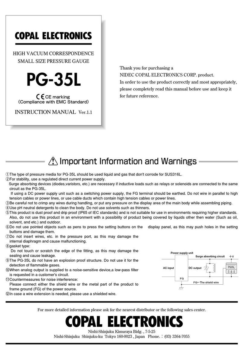 COPAL ELECTRONICS PG-35L instruction manual