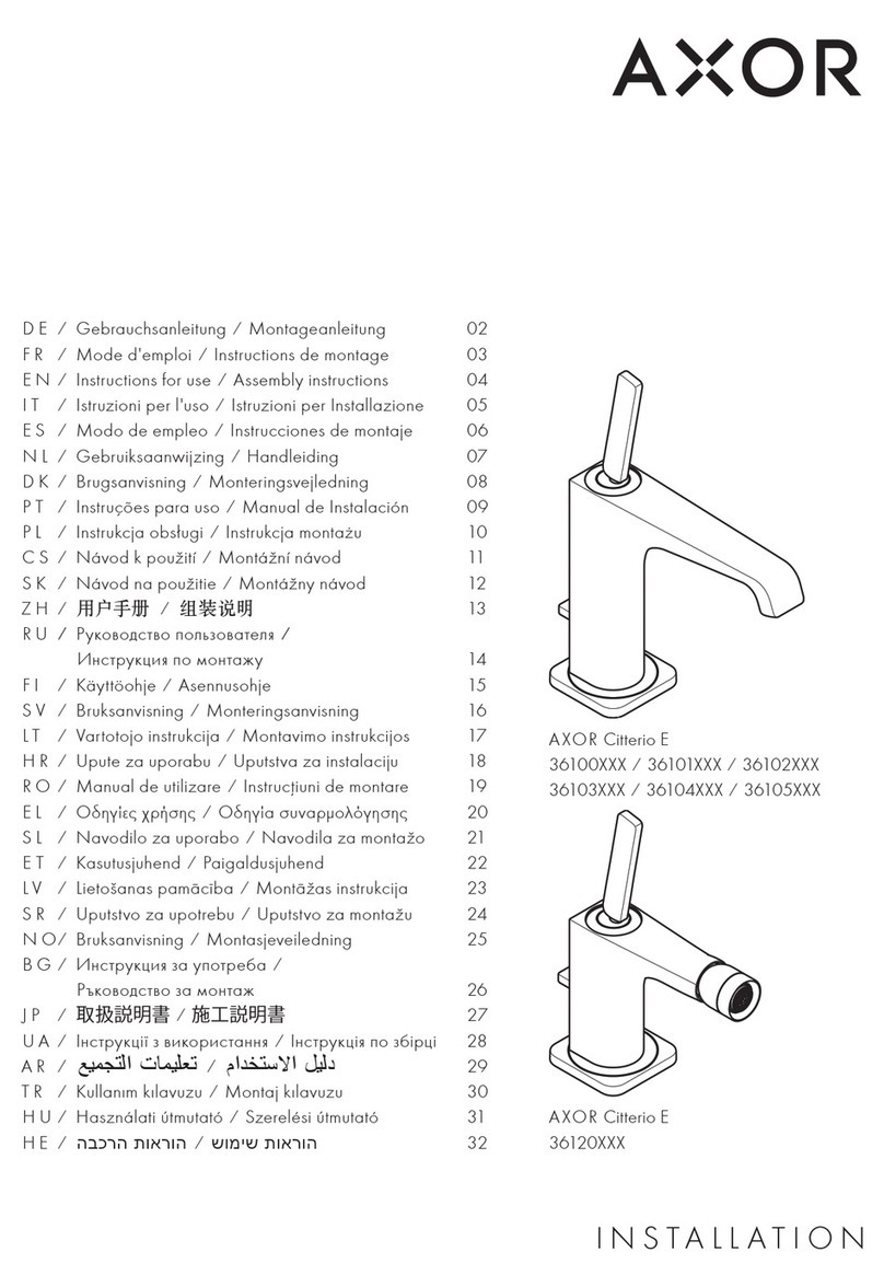 Axor Citterio E 36100 Series Manual