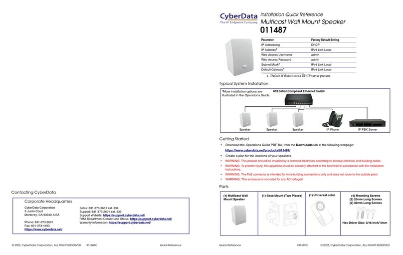 CyberData 011487 Manual
