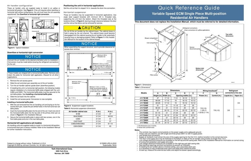 York JHVTB18B User manual