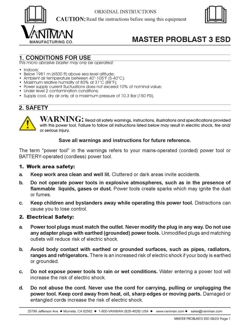 Vaniman MASTER PROBLAST 3 ESD Original instructions