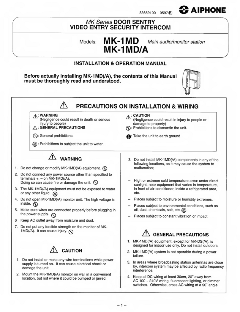 Aiphone MK Series User manual Aiphone MK Series User manual