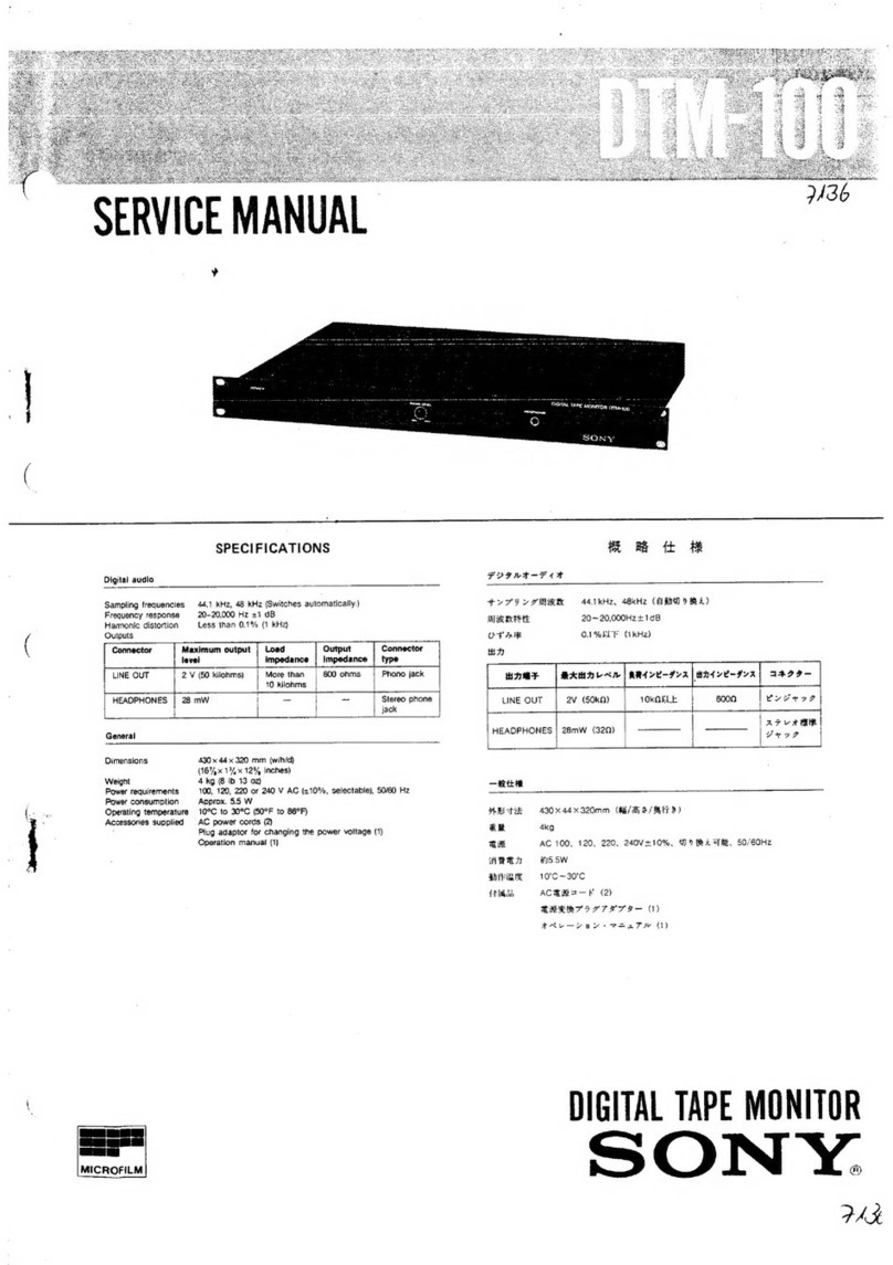 Sony DTM-100 User manual