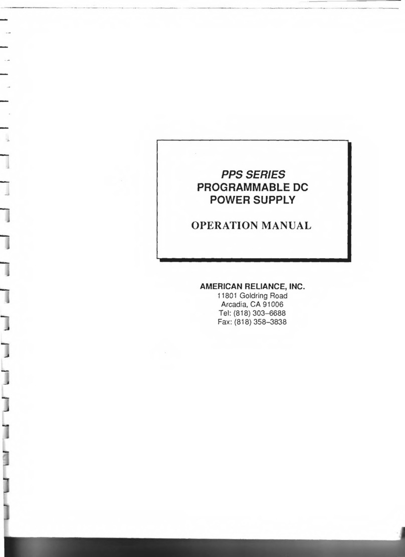 American Reliance PPS Series Operation manual