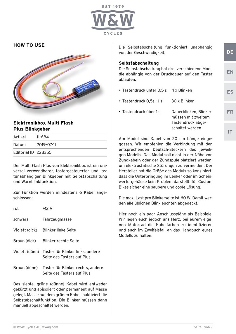 W&W Cycles 11-684 manual