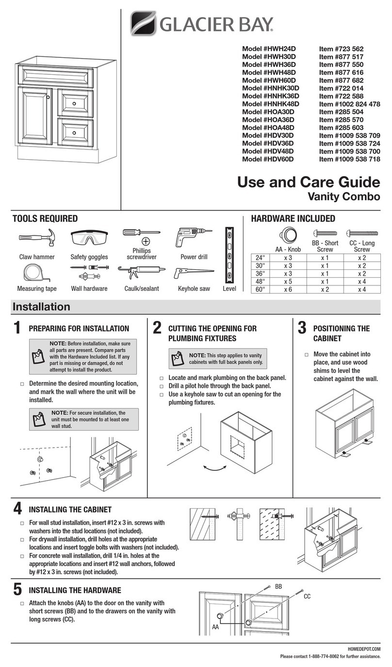 Glacier bay HWH24D Use and care guide