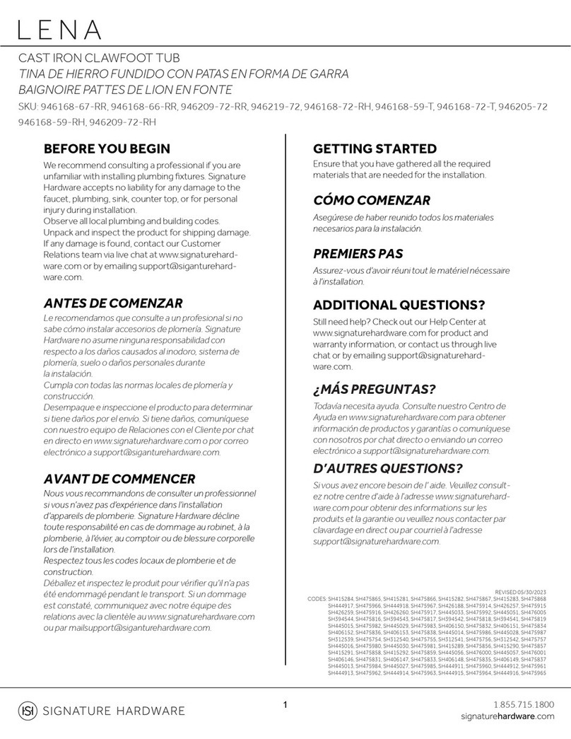 Signature Hardware LENA 946168-67-RR User manual