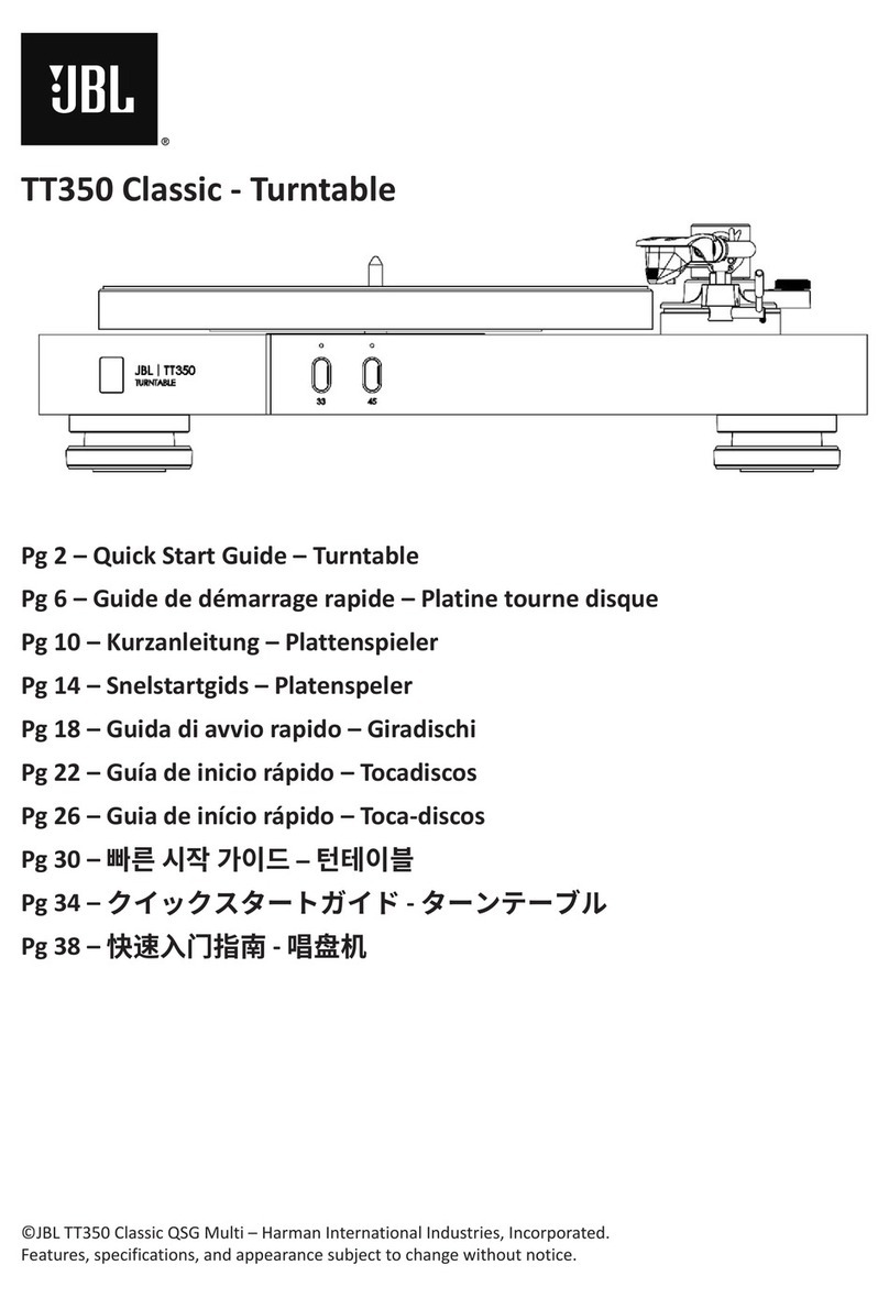Harman JBL TT350 Classic quick start guide