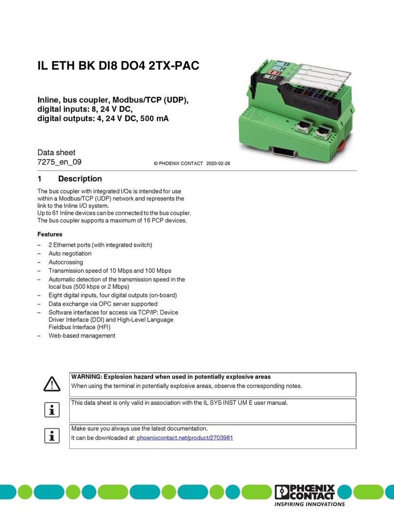 Phoenix Contact IL ETH BK DI8 DO4 2TX-PAC manual