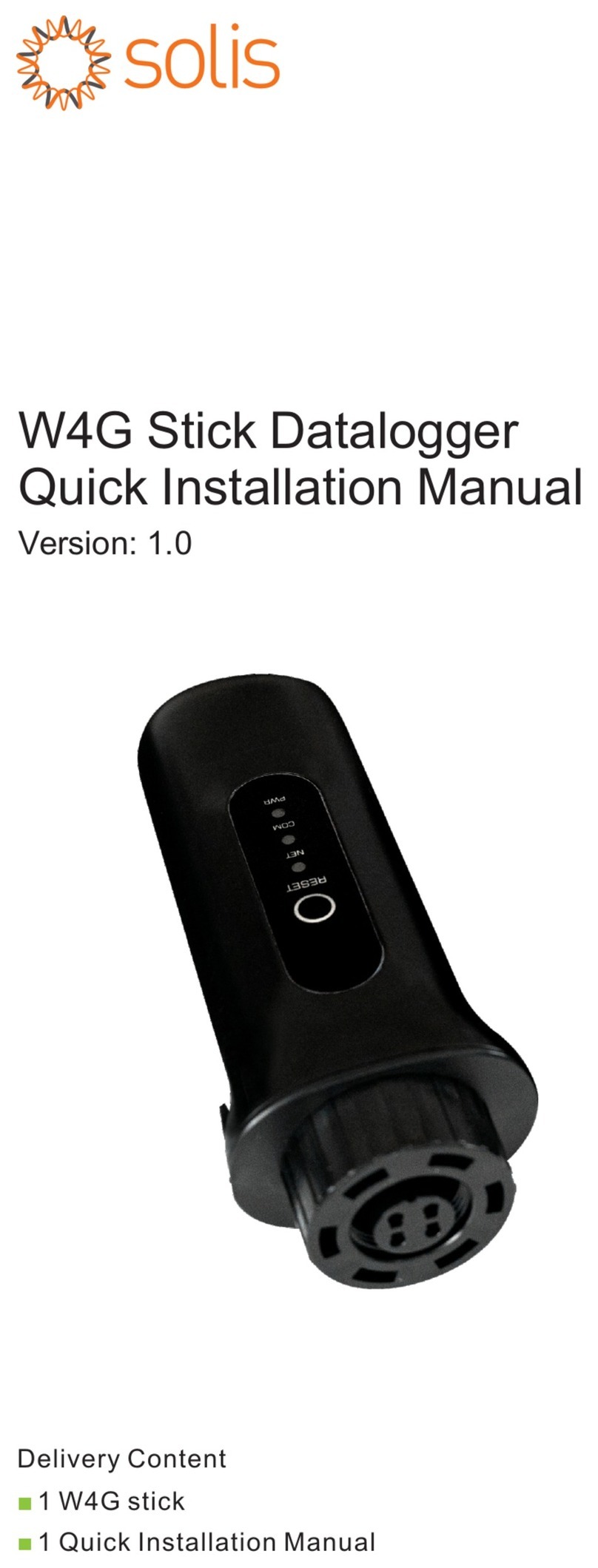 SOLIS W4G Quick installation manual