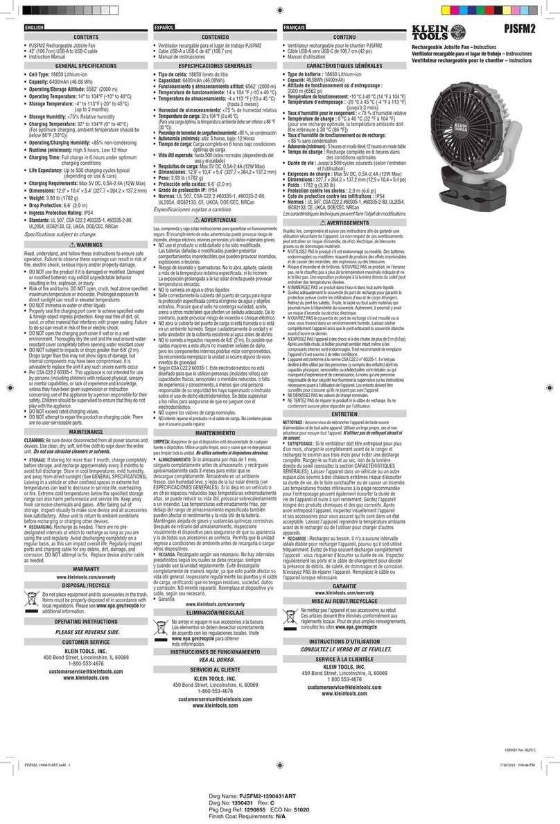 Klein Tools PJSFM2 instructions
