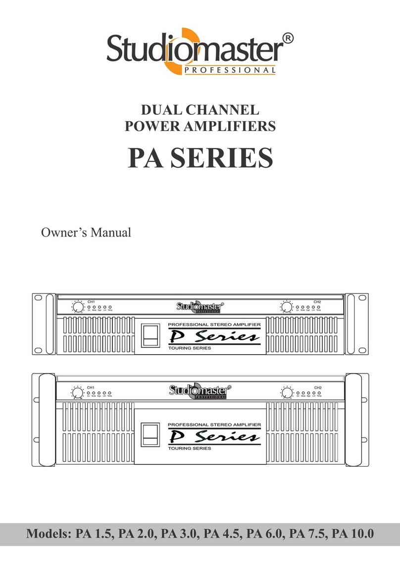 Studiomaster Professional PA Series owner's manual Studiomaster Professional PA Series owner's manual