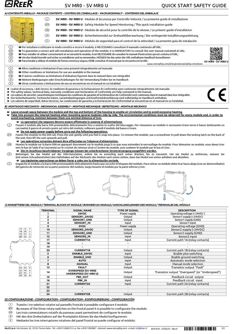 Reer SV MR0 quick start guide