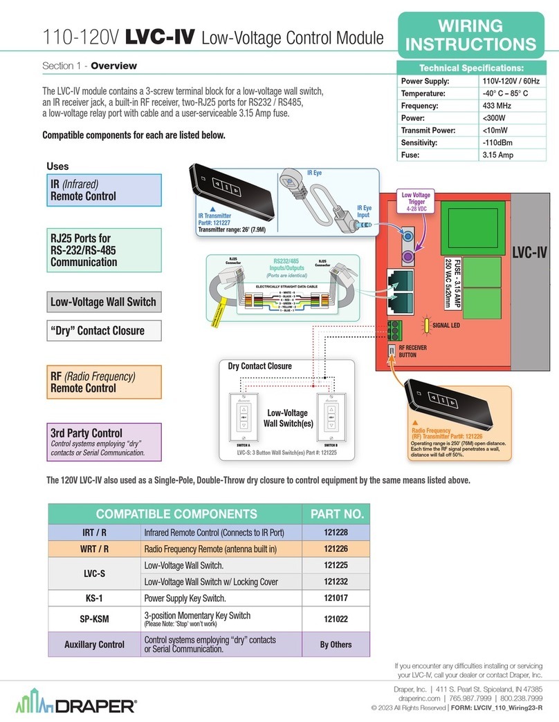 Draper LVC-IV Wiring instructions