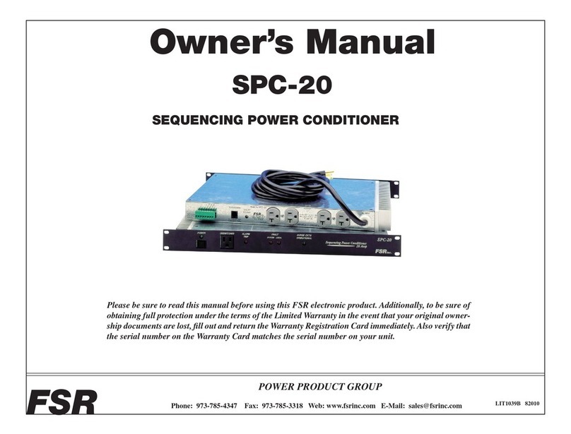 FSR SPC-20 owner's manual
