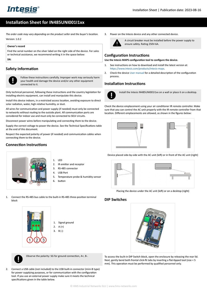 Intesis IN485UNI001I1 Series Assembly instructions