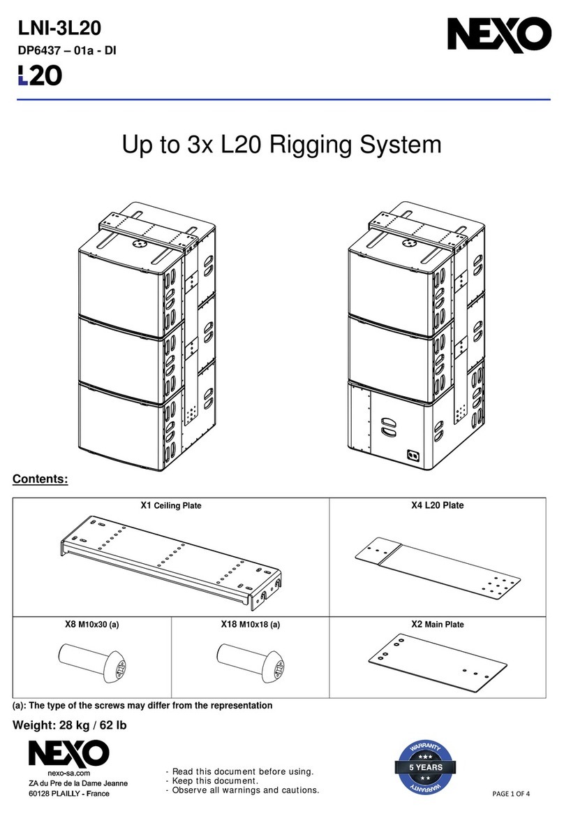 Nexo Up to 3x L20 Rigging System User manual