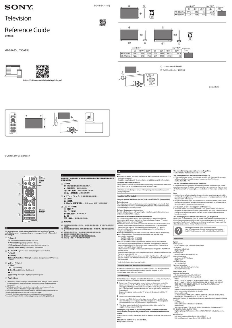Sony BRAVIA XR-55A95L User manual