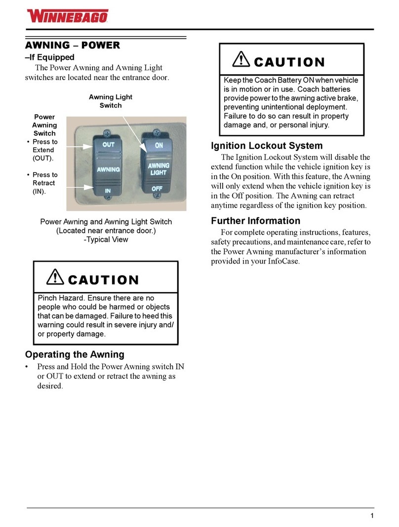Winnebago Awning Light Switch User manual