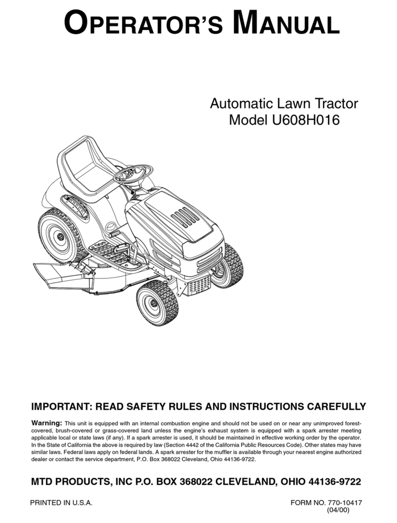 MTD U608H016 Operator's manual