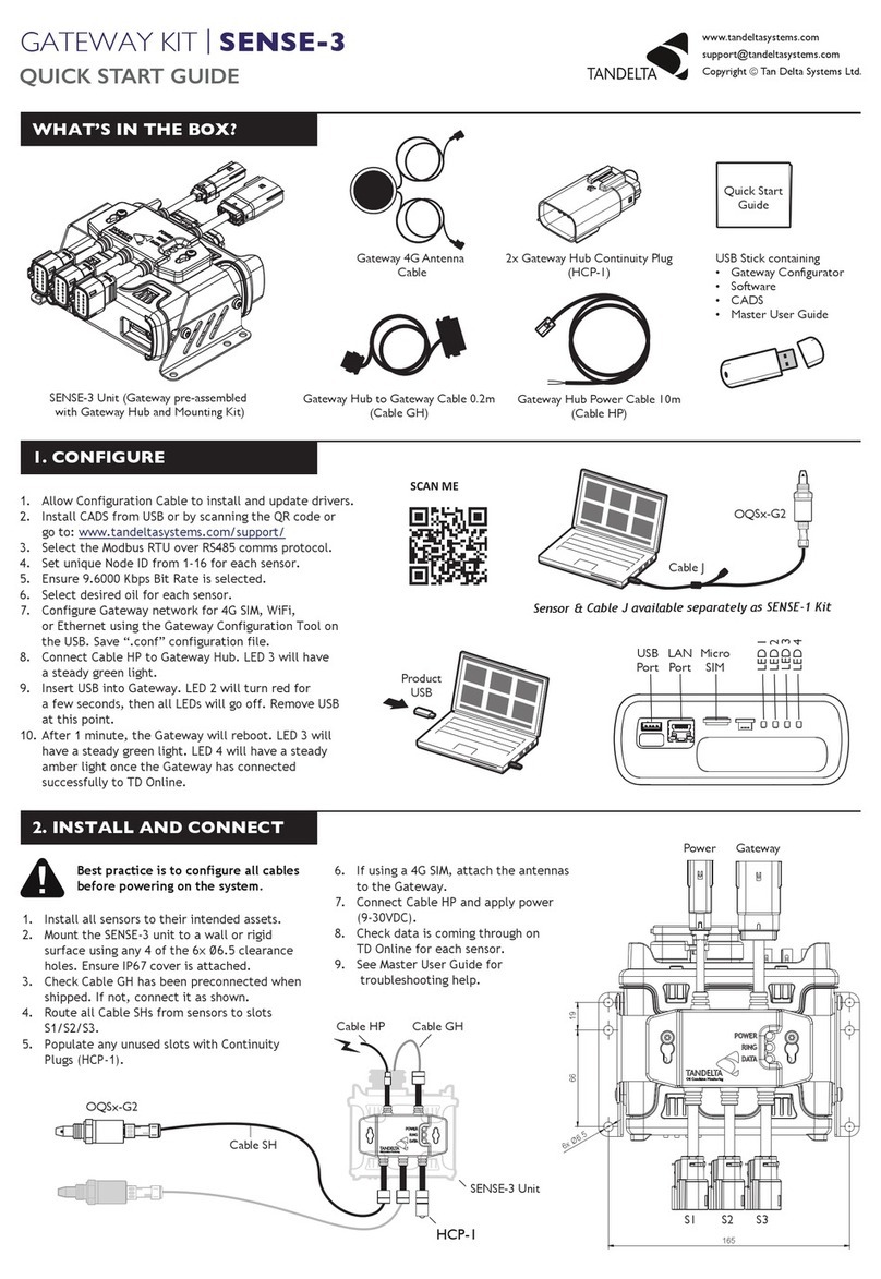 TANDELTA SENSE-3 quick start guide