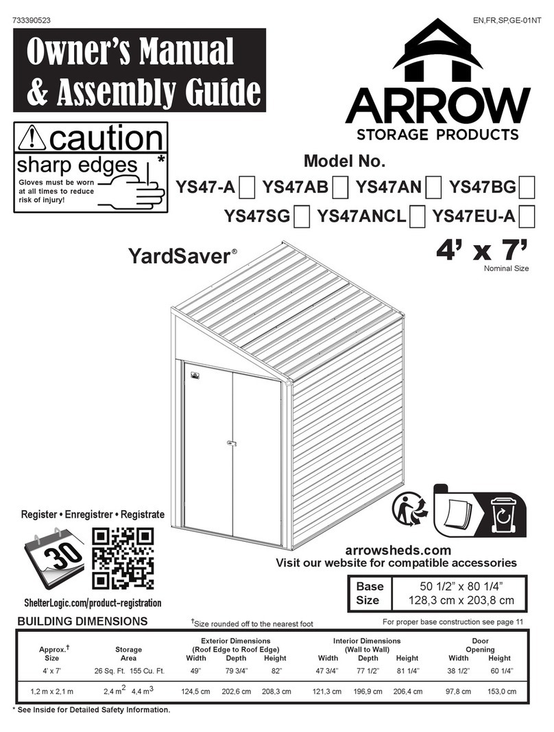 Arrow Storage Products YardSaver YS47-A Owner's manual & assembly guide