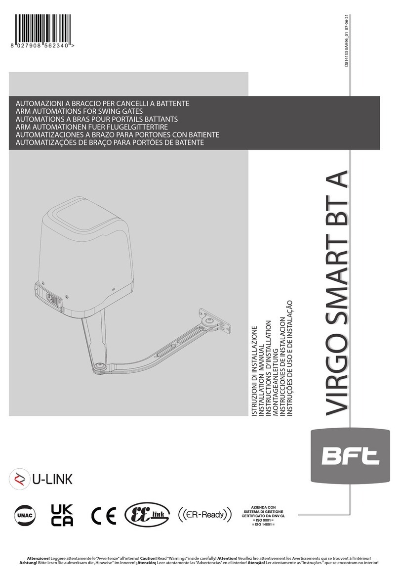 BFT VIRGO SMART BT A installation manual