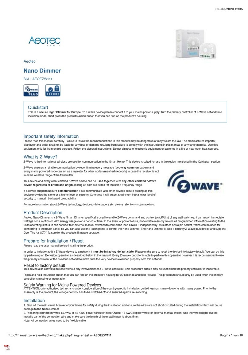 Aeotec Nano Dimmer manual